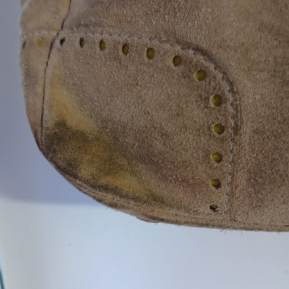 Vintage Coach Hampton Gallery Tote Bag Tan Suede Brown Leather - Picture 6 of 13